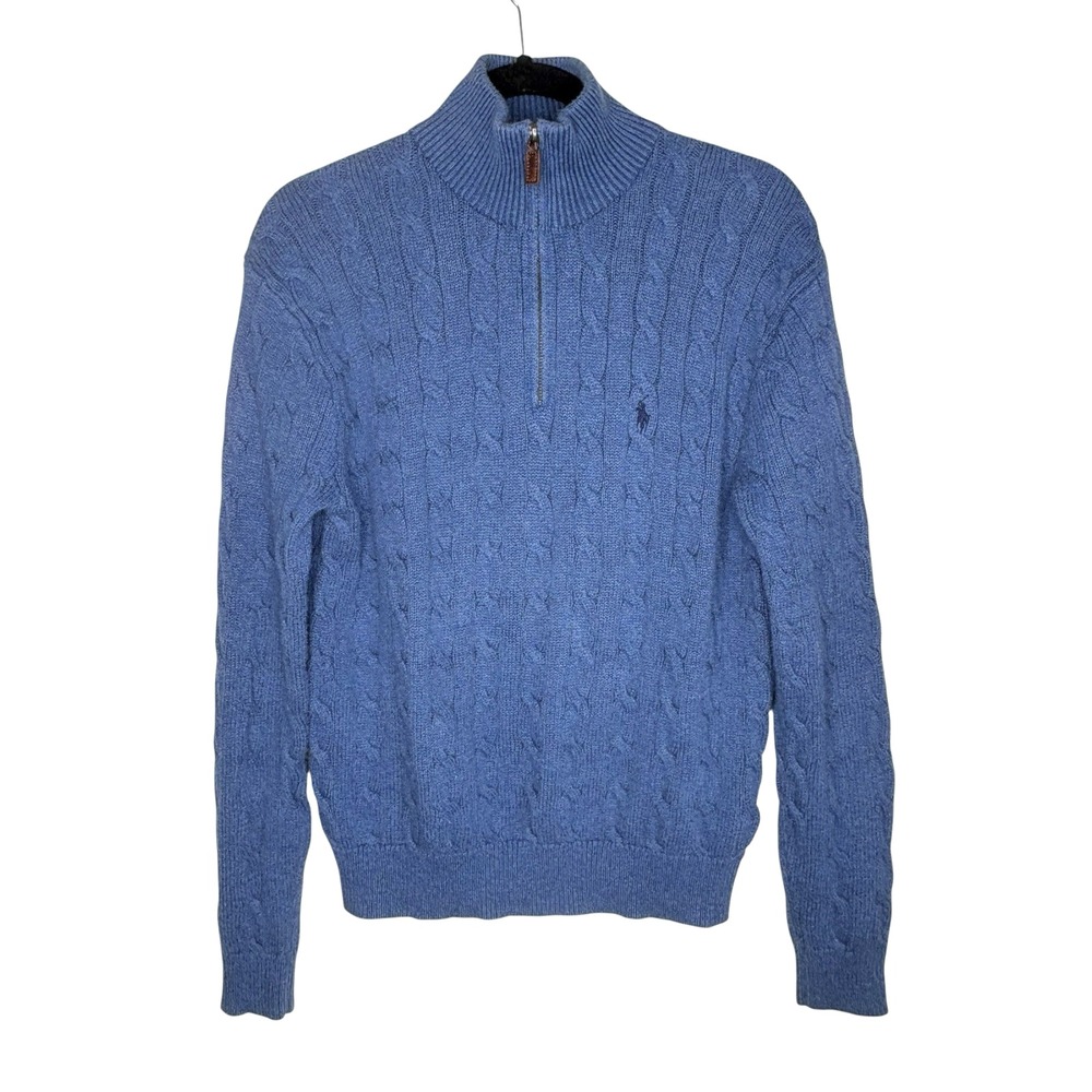 Polo Ralph Lauren 1/4 Zip Pullover Sweater Mens S Golf Preppy Cable Knit Pony